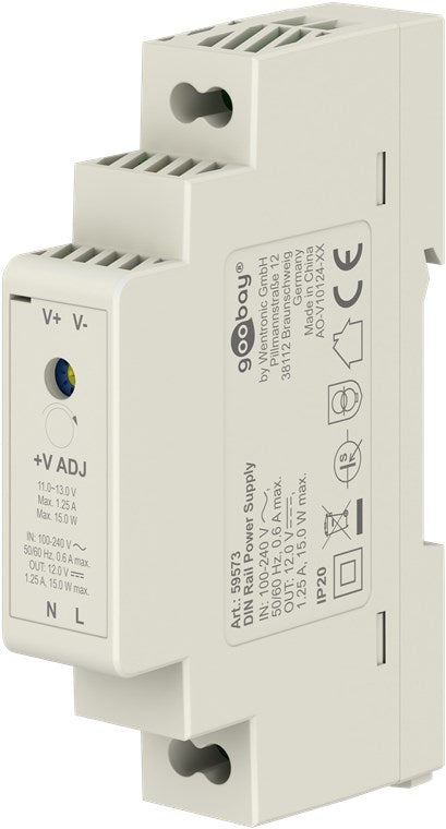 Alimentatore per guida DIN 12 V 125 A 15 W Alimentatore per guida DIN 12 V 125 A 15 W